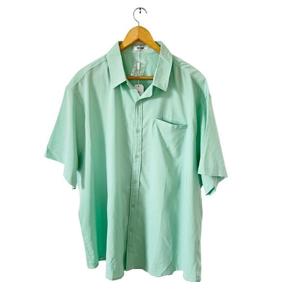 Coofandy NWT Mint Green Short Sleeve Dress Shirt - Picture 2 of 7